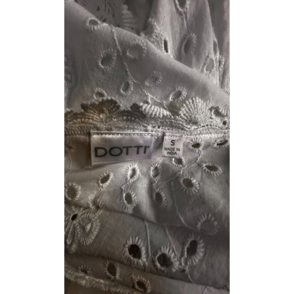 Dotti Womens White Cotton Eyelet Lace Open Front Duster Cardigan/Dress Small - Picture 3 of 9
